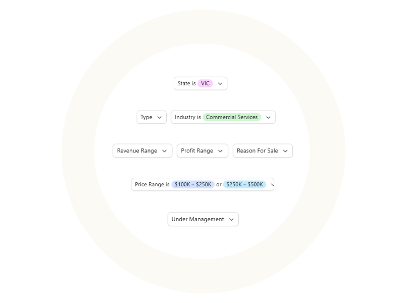 Smart filters of businesses for sale